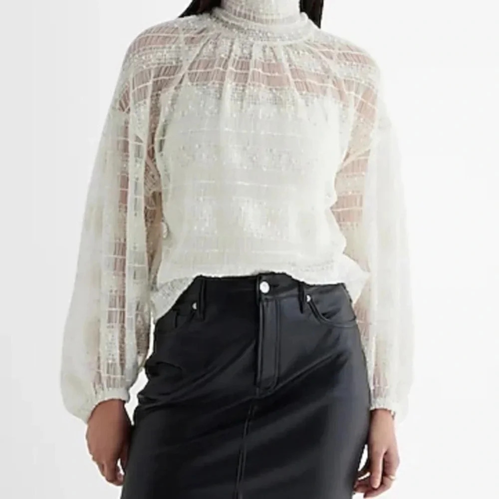 Express turtleneck lace sweater